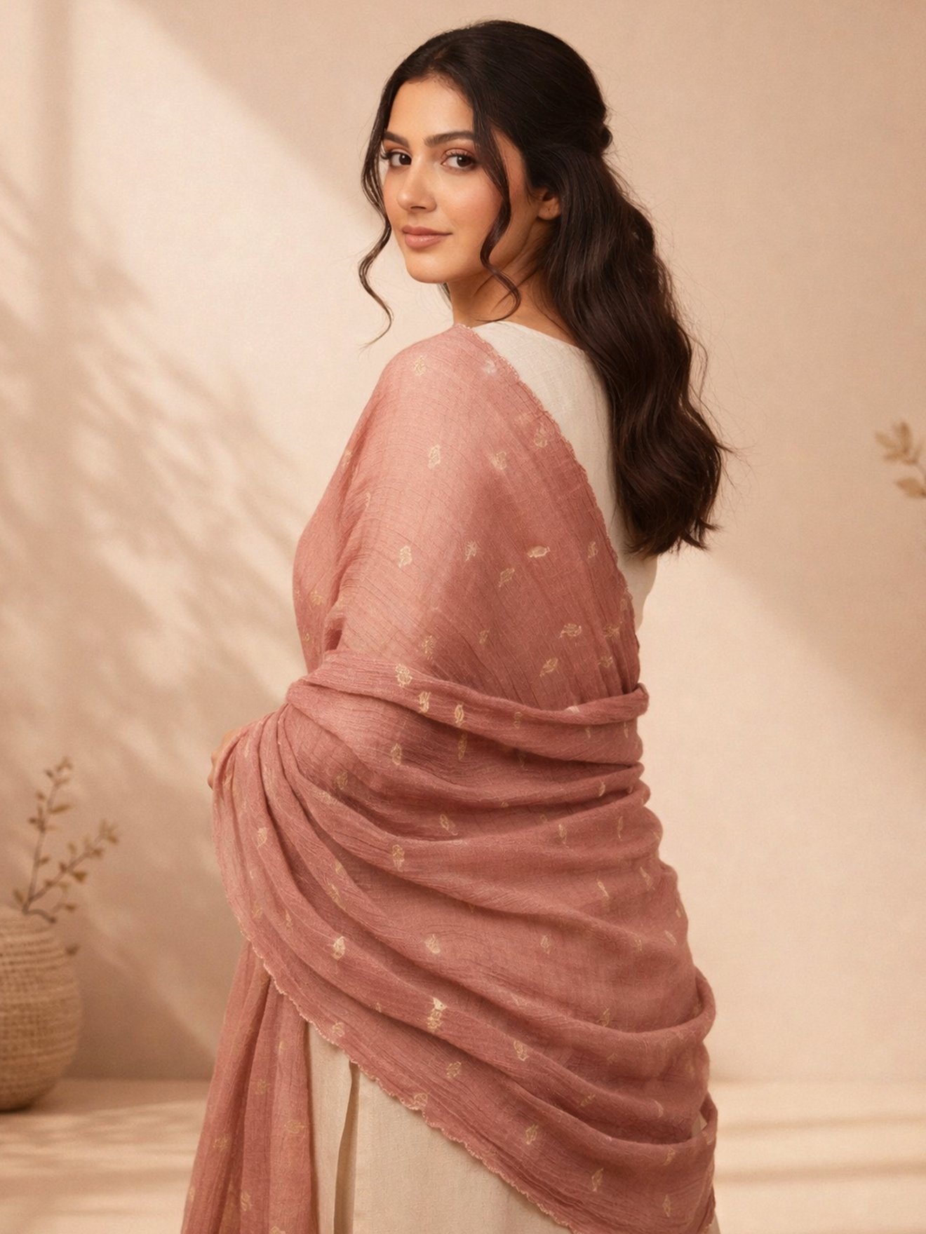 Rose Crush Zari Dupatta