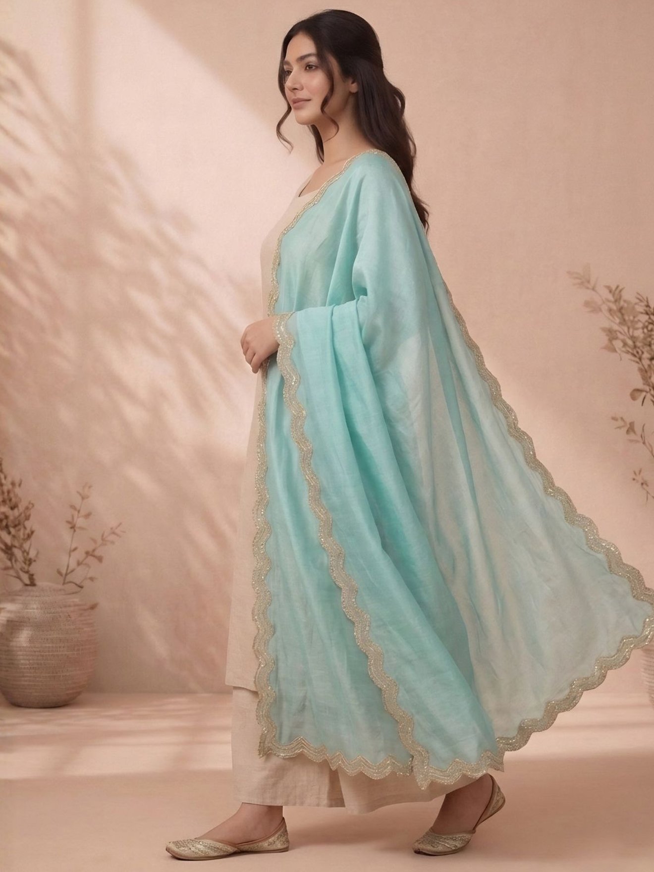Serene Mist Chanderi Dupatta