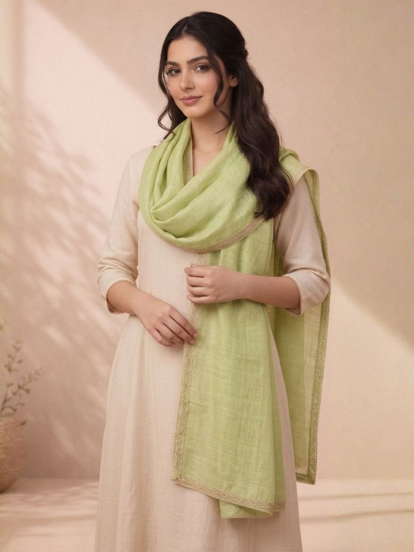 Meadow Mist Chanderi Stole