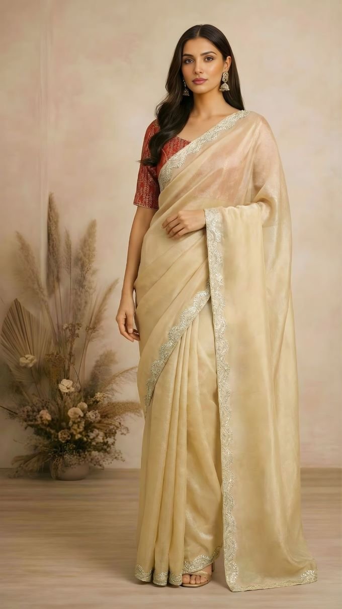 Suvarna Saree- Champagne Gold