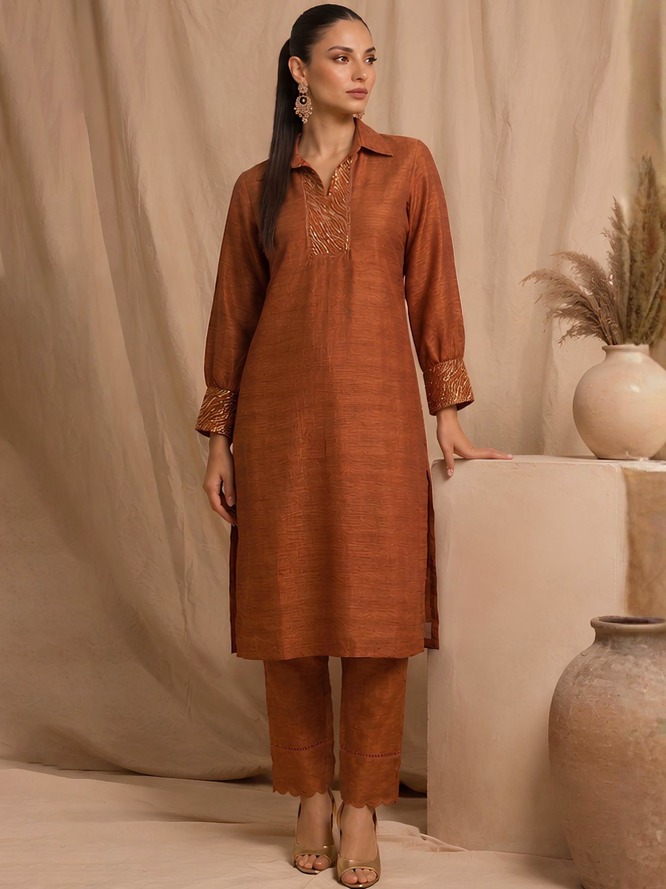 Rust Anaya Kurta Set