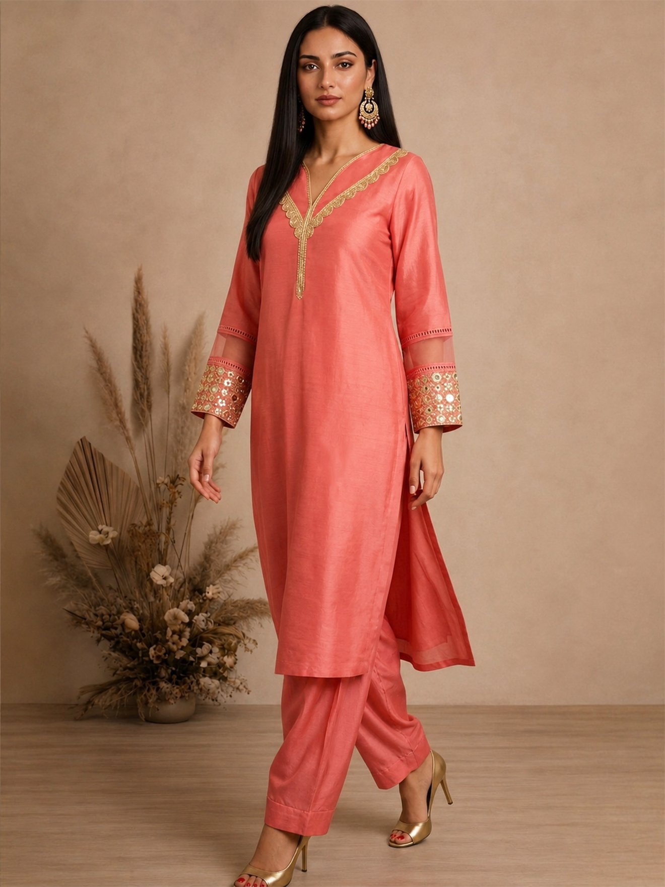 Coral Noor Kurta Set