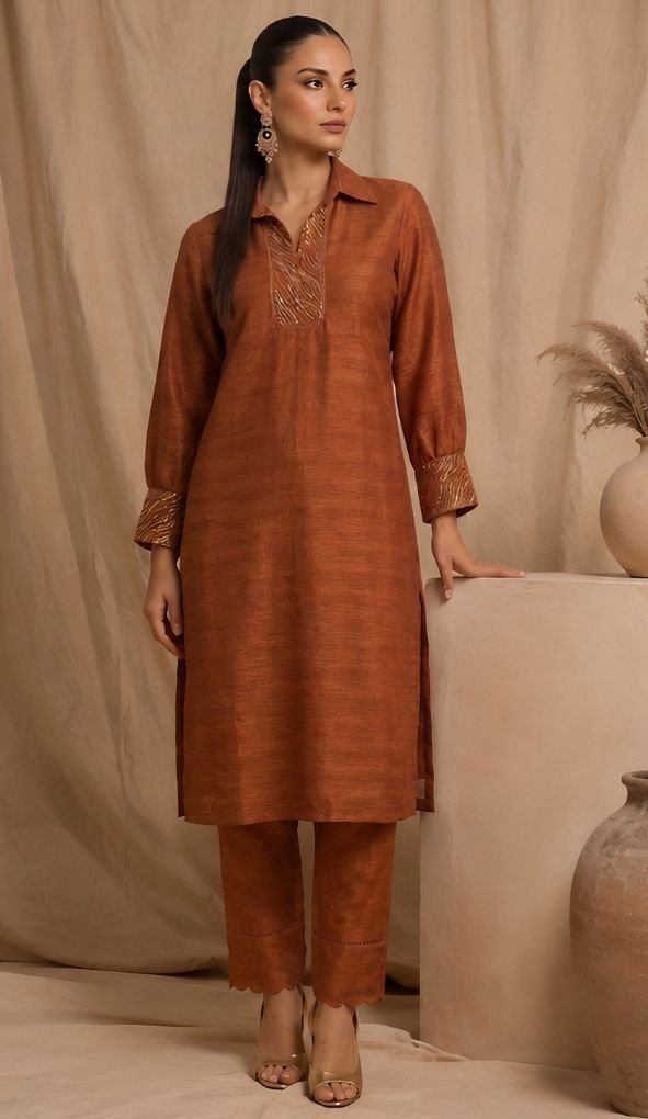 Rust Anaya Kurta Set